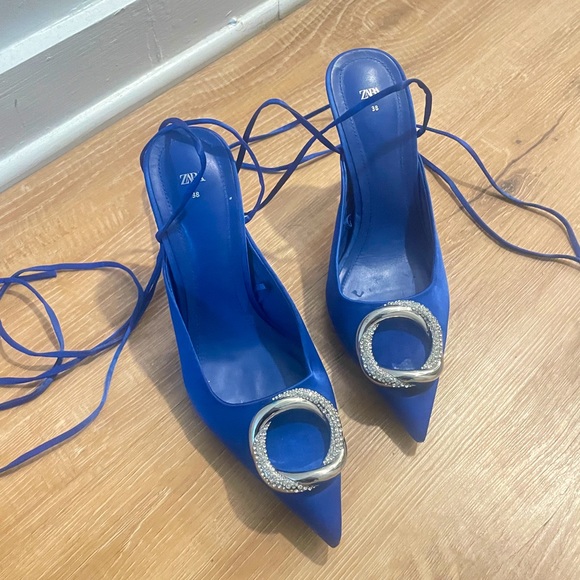 Blue heels Zara sz38 - Picture 2 of 3